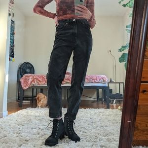 Zara high waist black denim mom jeans